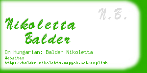 nikoletta balder business card